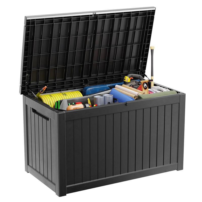 Deck Box Water Resistant Resin Lockable Deck Box & Reviews Wayfair